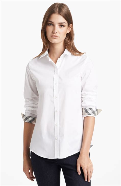 grey burberry shirt women|burberry women's shirt nordstrom.